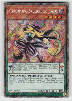 Performmapal Skullcrobat Joker Yugioh RA04-EN257 Platinum Secret Rare PSR NM - Image 1