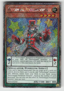 Performapal Pendulum Sorcerer Yugioh RA04-EN242 Platinum Secret Rare PSR NM - Image 1