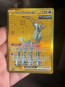 Pokemon TCG Temporal Forces Iron Crown EX 216/162 Hyper Rare Card - Image 1