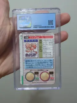 Moltres CGC 8 1996 Bandai Carddass Pokemon Red Card Prism Holo 146 - Image 2