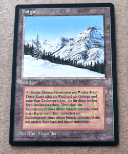 Magic The Gathering Taiga Dual Land German Card 3rd Edition Revised Black Border - Image 1