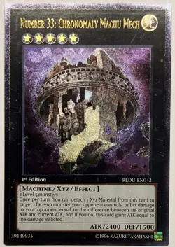 YuGiOh! Number 33: Chronomaly Machu Mech (UTR) REDU-EN043 1st Edition NM - Image 1
