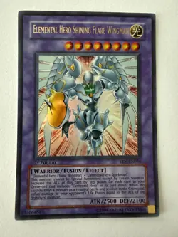 Yugioh! LP Elemental Hero Shining Flare Wingman - EEN-EN036 - Ultra Rare - 1st - Image 1