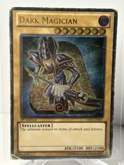 YUGIOH DARK MAGICIAN YSYR-EN001 1ST ULTIMATE HP/CREASES - Image 1