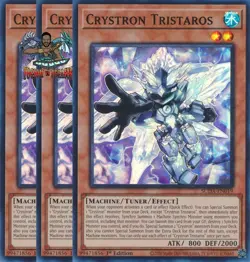 Yugioh! 3x Crystron Tristaros SUDA-EN019 Super Rare 1st Ed NM - Image 1