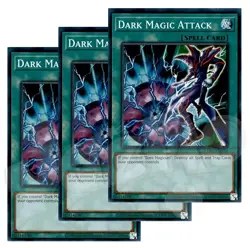 Yugioh - Dark Magic Attack x 3 - NM - Plus Free Holographic Card - Image 1
