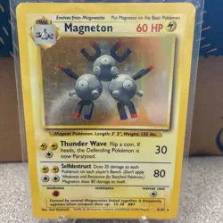 Pokemon TCG Magneton Base Set Holo Rare Card 9/102 WOTC - Image 1
