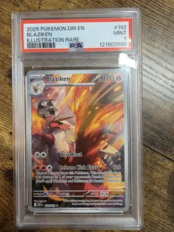 Pokemon TCG Blaziken Destined Rivals Illustration Rare Card 192/182 PSA 9 - Image 1