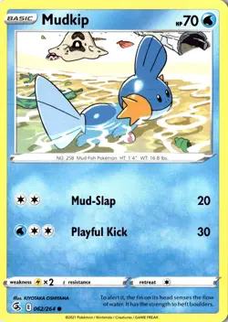 Mudkip 062/264 SWSH08: Fusion Strick Regular Common LP Pokemon Card - Image 1