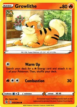 Growlithe 032/264 SWSH08: Fusion Strick Regular Common LP Pokemon Card - Image 1