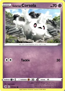 Galarian Corsola 117/264 SWSH08: Fusion Strick Regular Common LP Pokemon Card - Image 1