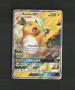 Raichu GX 29/73 Shining Legends Ultra Rare Holo Pokemon Card LP+ - Image 1