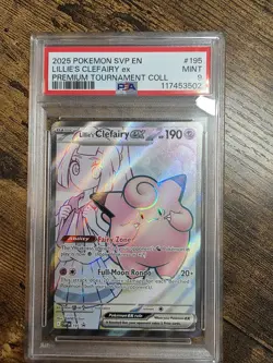 2025 Pokemon SVP EN-SV Black Star Promo Lillie's Clefairy EX #195 PSA 9 - Image 1