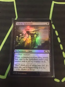 MTG Magic The Gathering Unholy Indenture Foil M20 Black Enchantment Commander - Image 1