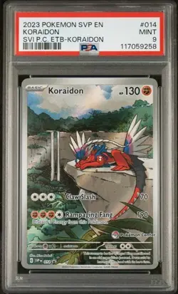 2023 POKEMON SVP SCARLET & VIOLET ELITE TRAINER BOX PROMO #014 KORAIDON PSA 9 - Image 1