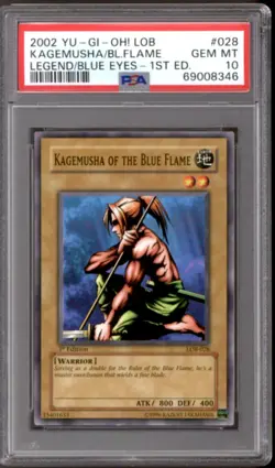 Yu-Gi-Oh BEWD 1st Edition Kagemusha Blue Flame LOB-028 PSA 10 GEM MINT YuGiOh - Image 1