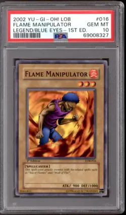 Yu-Gi-Oh LOB BEWD 1st Edition Flame Manipulator LOB-016 PSA 10 GEM MINT YuGiOh - Image 1