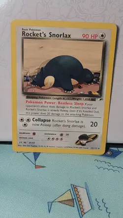 Rocket's Snorlax 33/132 Rare Gym Heroes Pokemon Card - Image 1