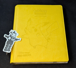 2019 Ultra Pro Yellow Pikachu PRO-Binder Leather 9 Pocket Strap Pokemon Cards - Image 1