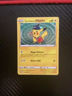 Special Delivery Pikachu SWSH074 SWSH: Sword & Shield Promo Cards Holo NM - Image 1