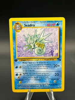 1st Edition Seadra LP/NM 42/62 Fossil Uncommon Pokemon Card - Image 1
