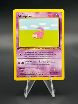 1st Edition Slowpoke LP/NM 55/62 Fossil Common Pokemon Card - Image 1