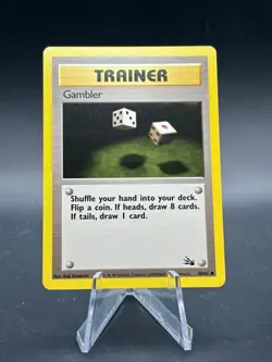 Gambler Unlimited Trainer LP/NM 60/62 Common Fossil WOTC Trading Card - Image 1