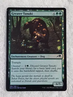 MTG Greater Tanuki FOIL #189 Kamigawa Neon Dynasty Magic Gathering Card NM - Image 1