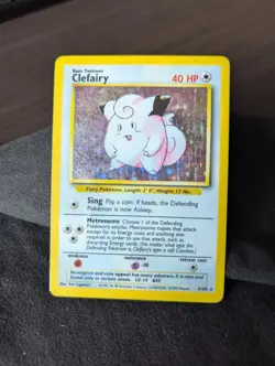 Pokemon Clefairy Holo Unlimited Rare Card 5/102 Base Set - HP - Image 1