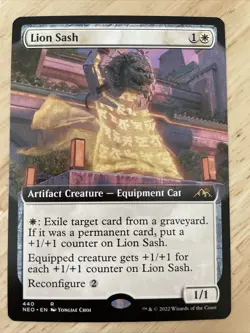 MTG Lion Sash Kamigawa: Neon Dynasty #440 Regular Rare EXTENDED ART NM/M - Image 1