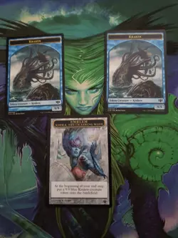 Kiora, the Crashing Wave emblem + 2 Kraken 9/9 tokens. Edh Cube - Image 2