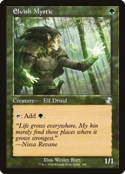 FOIL Elvish Mystic | MtG Magic Time Spiral: Remastered | English |Near Mint-Mint - Image 1