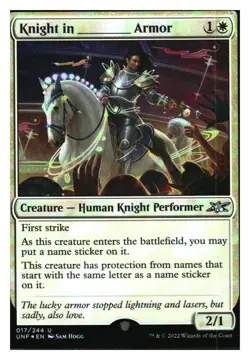 Knight in ___ Armor (foil) unfinity MTG - NM+ - Image 1