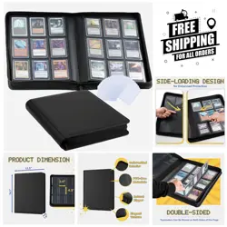 9-Pocket Toploader Card Binder for Trading Cards - Black Edition - Image 1
