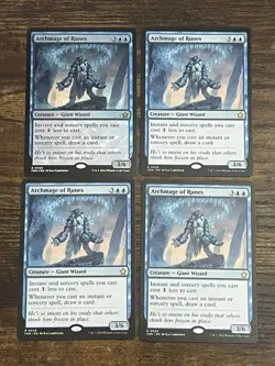 4x Archmage of Runes - 1 foil, 3 regular - Foundations (FDN) - EN R 0030 - Image 1