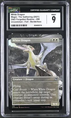 WHITE DRAGON D&D Forgotten Realms Borderless Foil CGC 9 MTG [Nostalgium] - Image 1