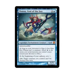 WOTC MtG Theros Thassa, God of the Sea (MR) EX - Image 1