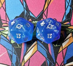 2x Space Blue Silver Spindown MTG Edge of Eternities Life Counter D20 32mm Dice - Image 1