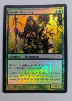 Magic Mtg FOIL Friday Night Magic Promos Elvish Visionary near mint - Image 1