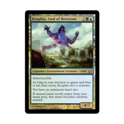 WOTC MTG Journey into Nyx Kruphix, God of Horizons (MR) VG - Image 1