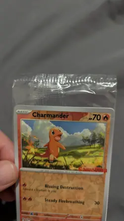 Pokemon TCG Charmander MEW 004/165 GameStop Stamped Promo Card Factory Sealed - Image 2