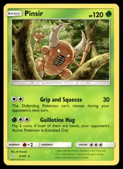Pinsir SM - Team Up 9/181 Moderately Played Pokemon TCG | Buy 10 Get 10 Free - Image 1
