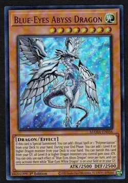 Yugioh Blue-Eyes Abyss Dragon MAMA-EN056 Ultra Rare 1st Ed - LP - Image 1