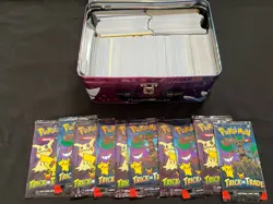 Pokemon Card Collection In Tin About 1000 Cards Random Assorted Years 4.5lbs - Image 1
