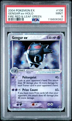 2004 Pokemon EX Fire Red & Leaf Green Gengar EX #108 Holo Rare Card PSA 9 MINT - Image 1