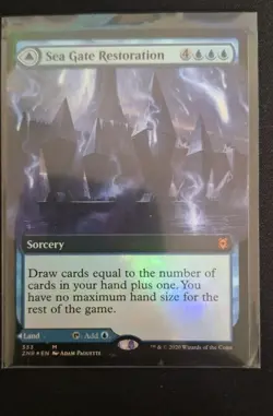 Zendikar Rising Sea Gate Restoration Extended Art Foil Card MTG Magic, NM - Image 1