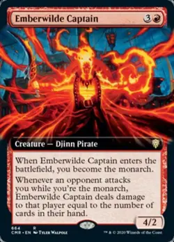 Emberwilde Captain (Extended Art) -Foil Light Play MTG Commander Legends - Image 1