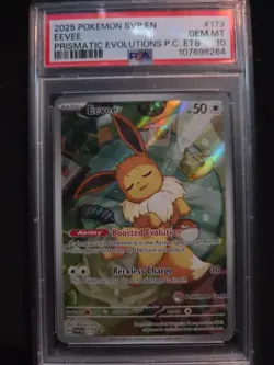 POKEMON CENTER 2025 Pokemon SVP EN Eevee Prismatic Evolutions Card GEM MT 10 - Image 2