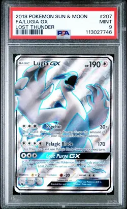 🔹PSA 9 MINT🔹Lugia GX 207/214🔸Lost Thunder 2018 Pokemon TCG English Card - Image 1