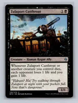2015 Magic The Gathering Battle for Zendikar Zulaport Cutthroat #126 Light Play - Image 1